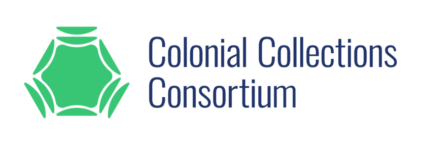 Groen logo met tekst Colonial Collections Consortium