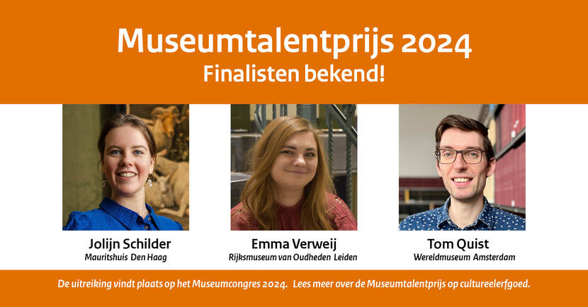 De drie genomineerden van de Museumtalentprijs 2024